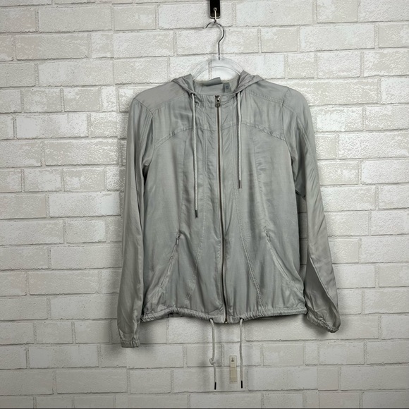 Athleta Jackets & Blazers - Athleta Luminous Silver Shimmer Anorak coat